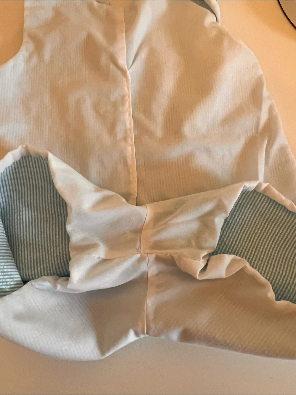 Light Blue Seersucker Romper with Monogram Boy or Girl